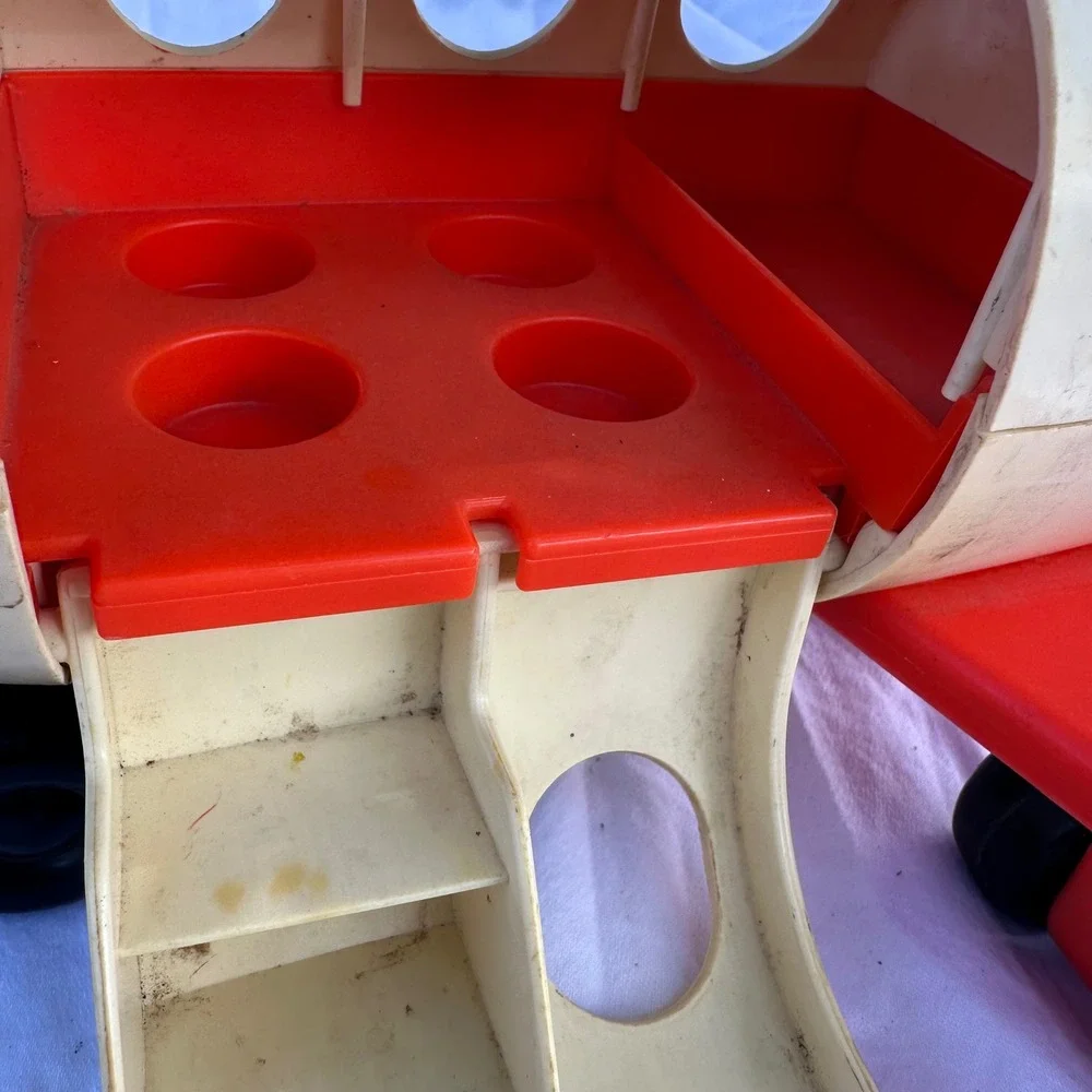 Fisher Price Fun Jet Toy Airplane Kids OS White Good Vintage 183 Little People